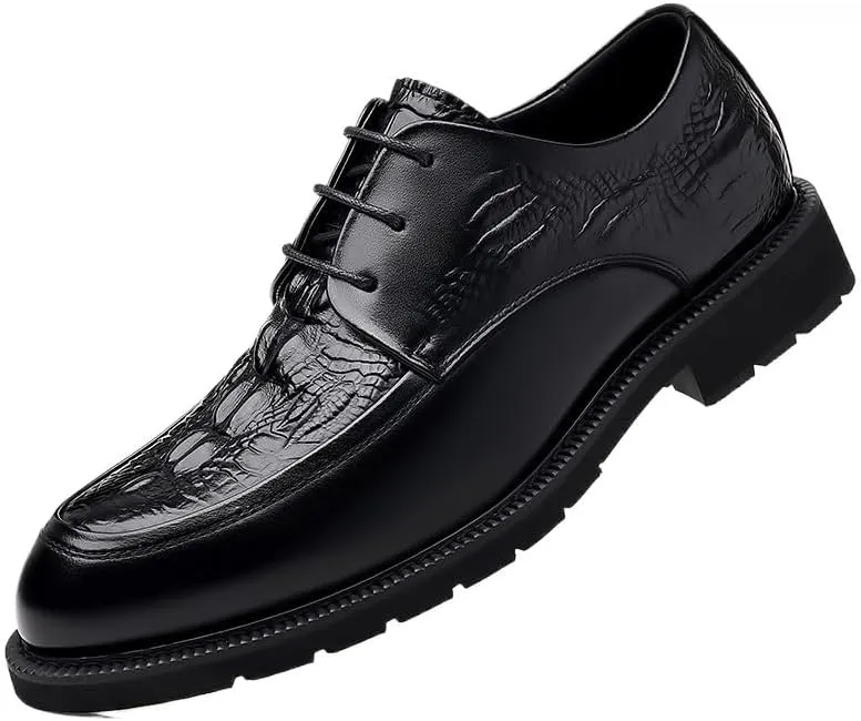Men's Loafers Comfortable Walking Slip On Lightweight Breathable Lace Up Shoes Lightweight Comfortable Thick-Soled Formal Shoes