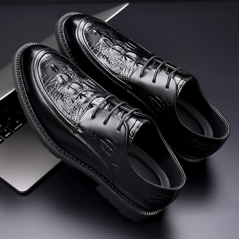 Men's Loafers Comfortable Walking Slip On Lightweight Breathable Lace Up Shoes Lightweight Comfortable Thick-Soled Formal Shoes