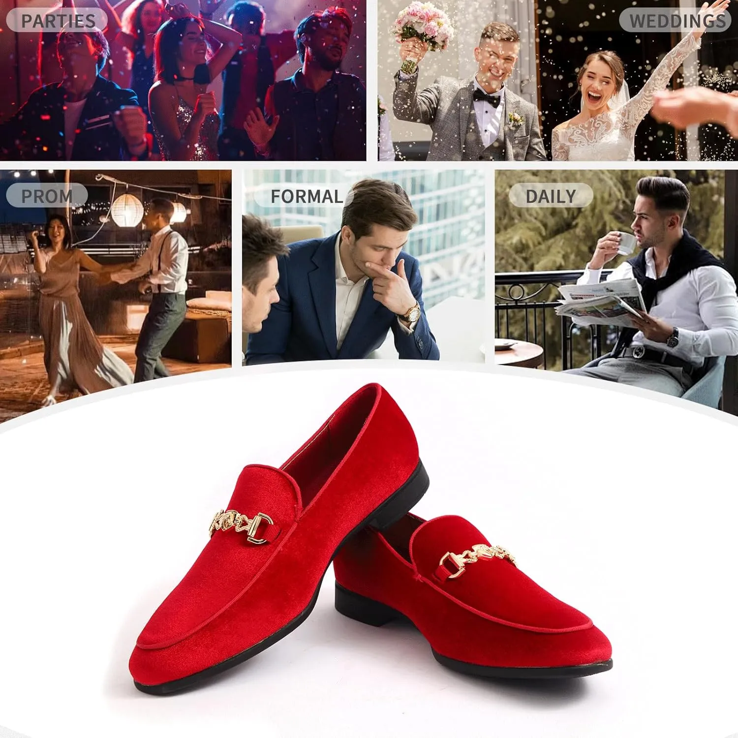 Men's Multiple Colors Penny Slip-on Velvet Loafer Suede Tuxedo Dress Shoes Luxury Smoking Slipper Party Prom Wedding Shoes Comfortable Lightweight
