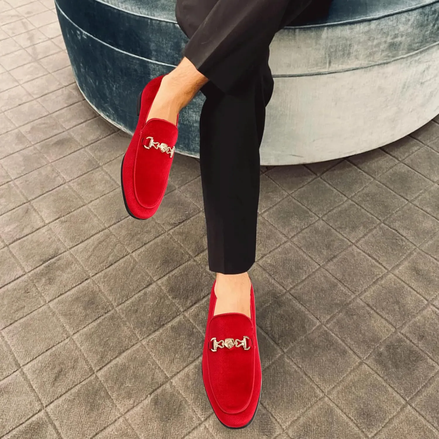 Men's Multiple Colors Penny Slip-on Velvet Loafer Suede Tuxedo Dress Shoes Luxury Smoking Slipper Party Prom Wedding Shoes Comfortable Lightweight