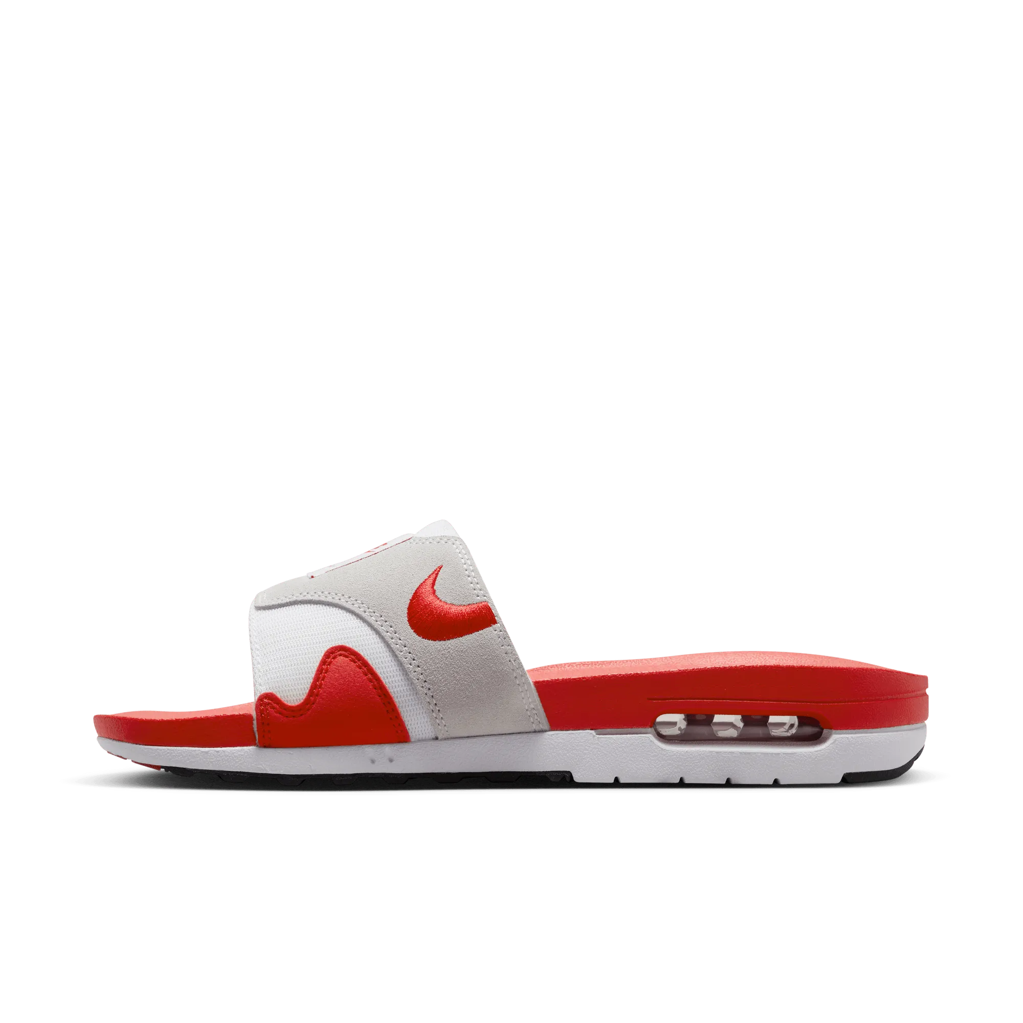 Men's Nike Air Max 1 Slides "White University Red"