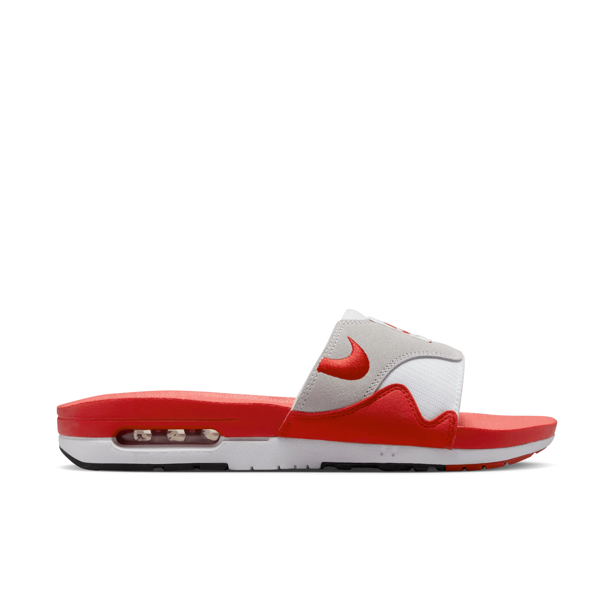 Men's Nike Air Max 1 Slides "White University Red"