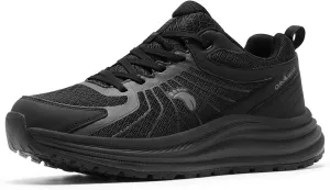 Men's Orthopedic Wide Toe Box Running Shoes: Comfortable Plantar Fasciitis Orthotic Arch Support Bunions Recovery Trail Sneakers, Athletic Swollen Fit Stylish Standing Walking Shoes Black Size 10.5