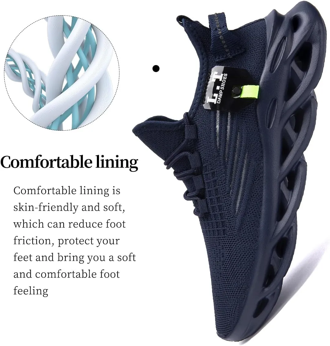 Mens Slip On Running Shoes Athletic Walking Trainers Non Slip Lightweight Breathable Mesh Tennis Comfortable Fashion Sneakers