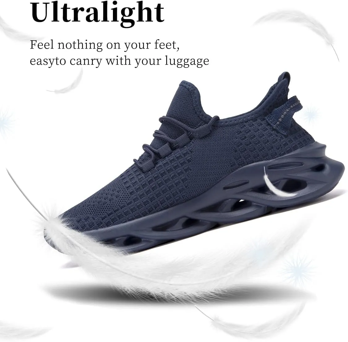 Mens Slip On Running Shoes Athletic Walking Trainers Non Slip Lightweight Breathable Mesh Tennis Comfortable Fashion Sneakers