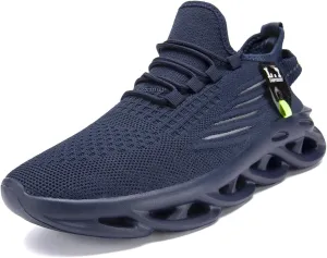 Mens Slip On Running Shoes Athletic Walking Trainers Non Slip Lightweight Breathable Mesh Tennis Comfortable Fashion Sneakers