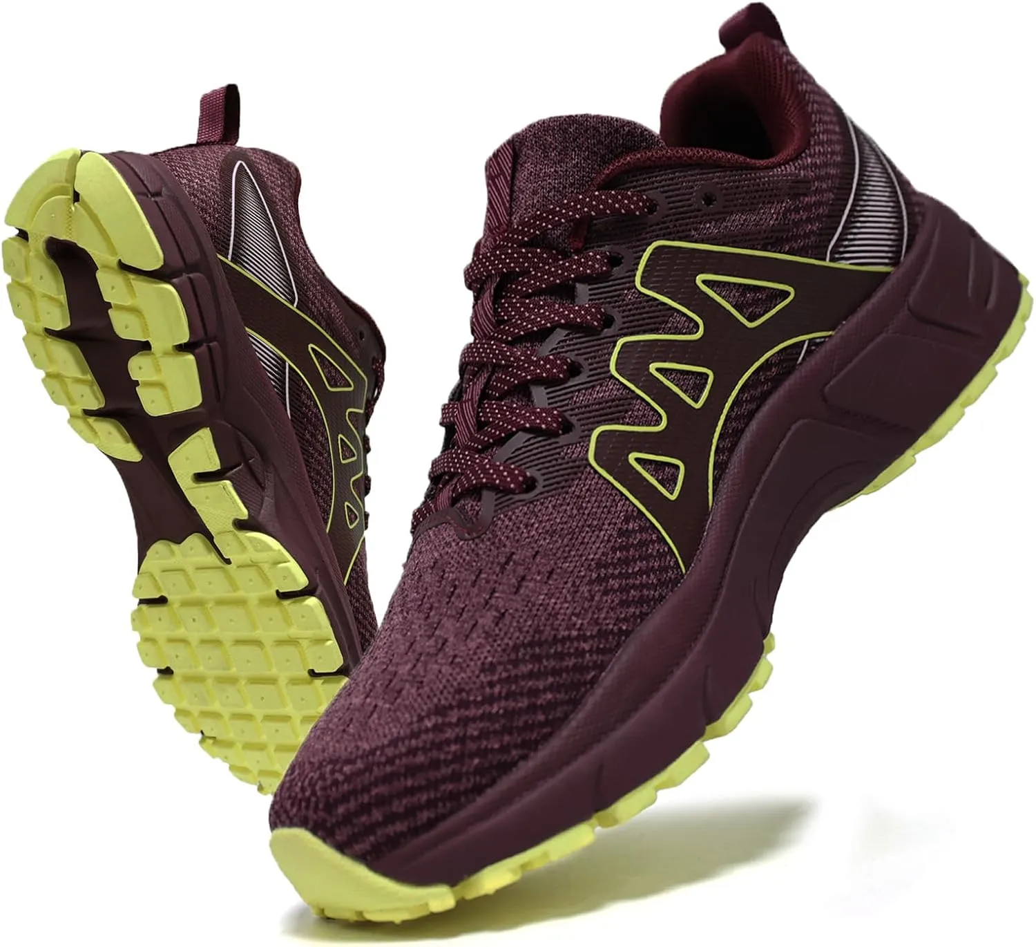 Men's Trail Running Shoes, Lightweight Hiking Sneakers with Arch Support, Non-Slip Shock Absorbing Outdoor Shoes for Mountain Trekking & Athletic Training