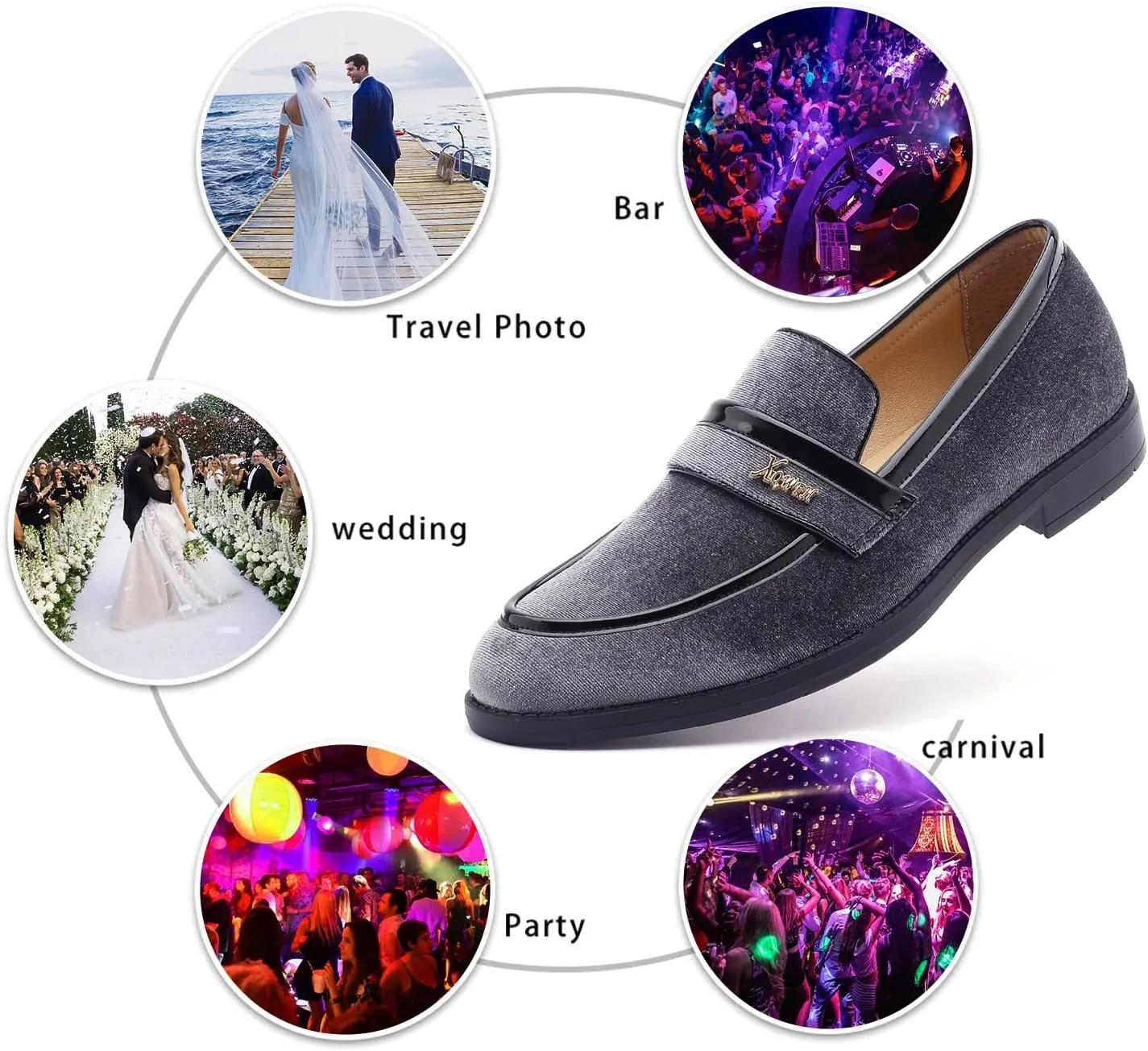Mens Velvet Loafers, Men's Fashion Mens Dress Shoes Classic Loafers for Wedding Party Penny Dancing,Slip-On Flats Smoking Slippers Prom