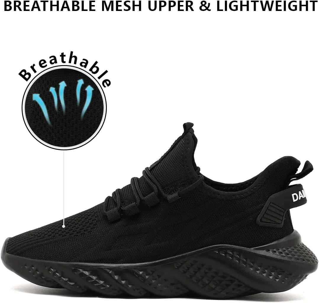 Mens Walking Shoes Running Trainers Sneakes Athletic Gym Fitness Sport Shoes Non Slip Breathable Mesh Comfortable Workout Fashion Slip On