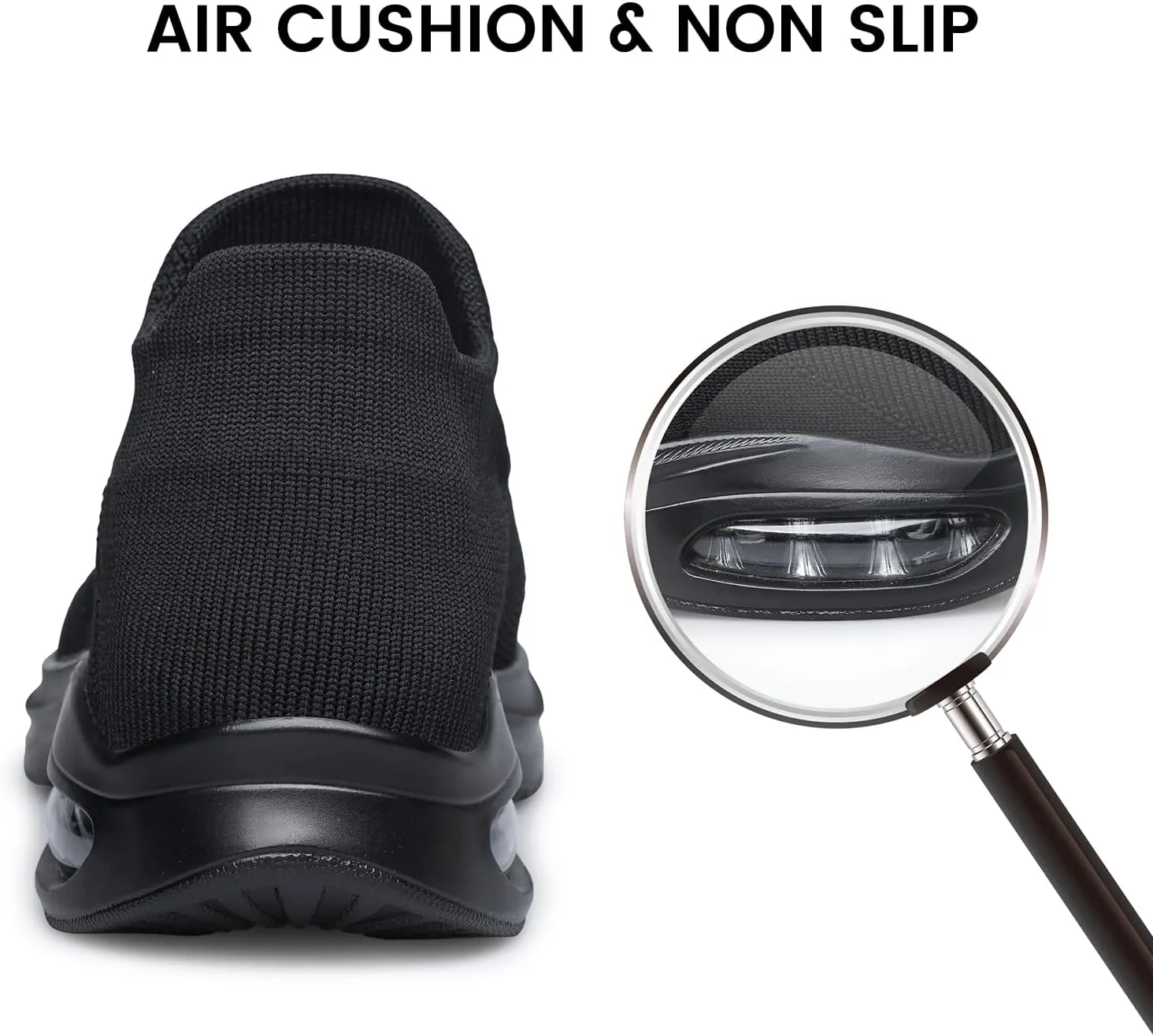 Mens Walking Shoes Sock Casual Fashion Sneakers Comfortable Slip On Air Cushion Workout Athletic Gym Running Shoes