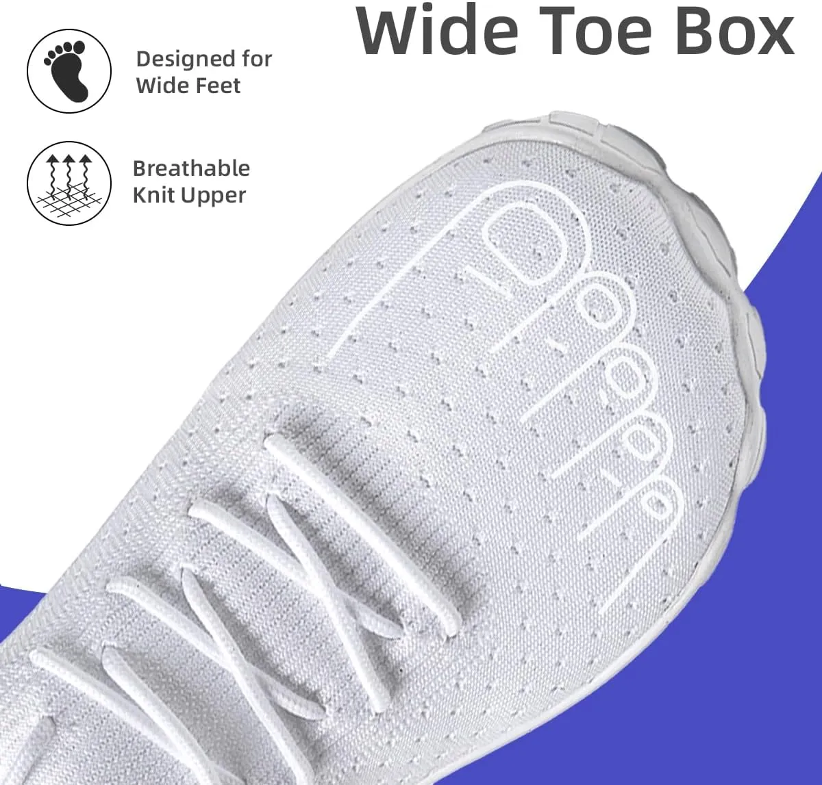 Mens Wide Toe Box Shoes Slip On Walking Shoes Sneakers Sports Casual Office Outdoor Activities Non Slip Rubber Outsole Minimalist Comfortable