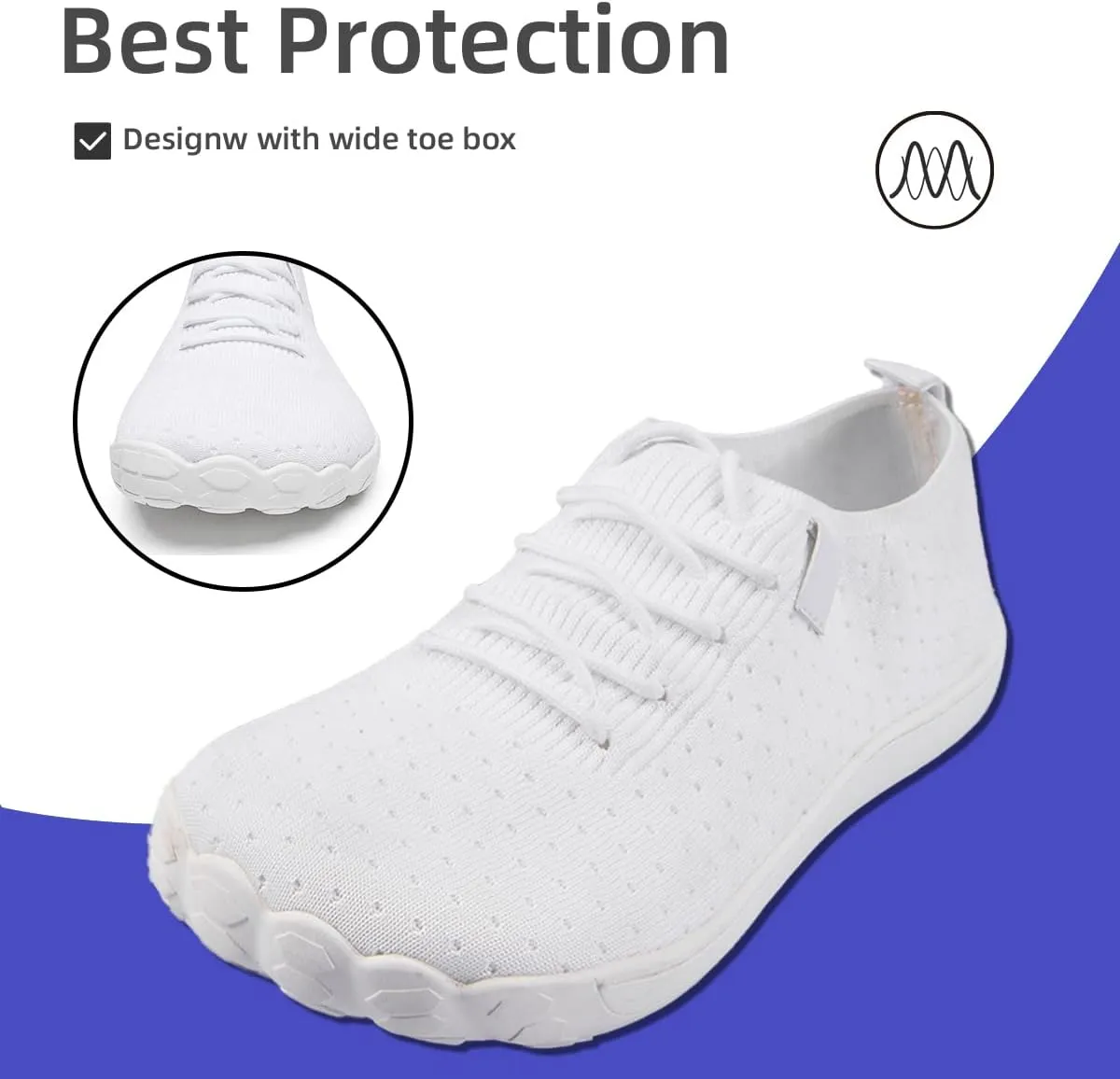 Mens Wide Toe Box Shoes Slip On Walking Shoes Sneakers Sports Casual Office Outdoor Activities Non Slip Rubber Outsole Minimalist Comfortable