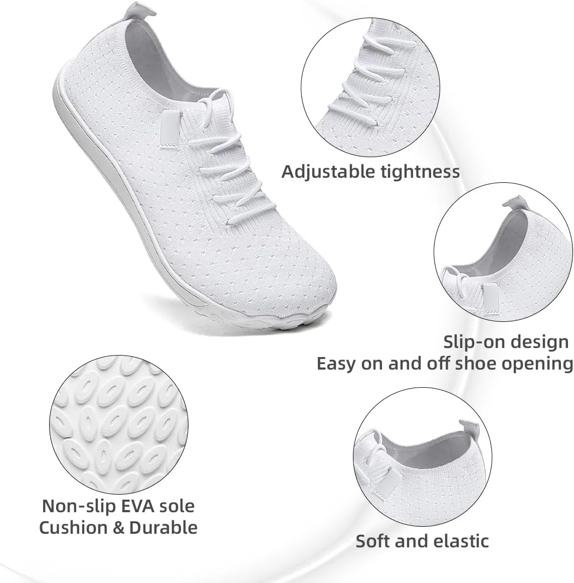 Mens Wide Toe Box Shoes Slip On Walking Shoes Sneakers Sports Casual Office Outdoor Activities Non Slip Rubber Outsole Minimalist Comfortable
