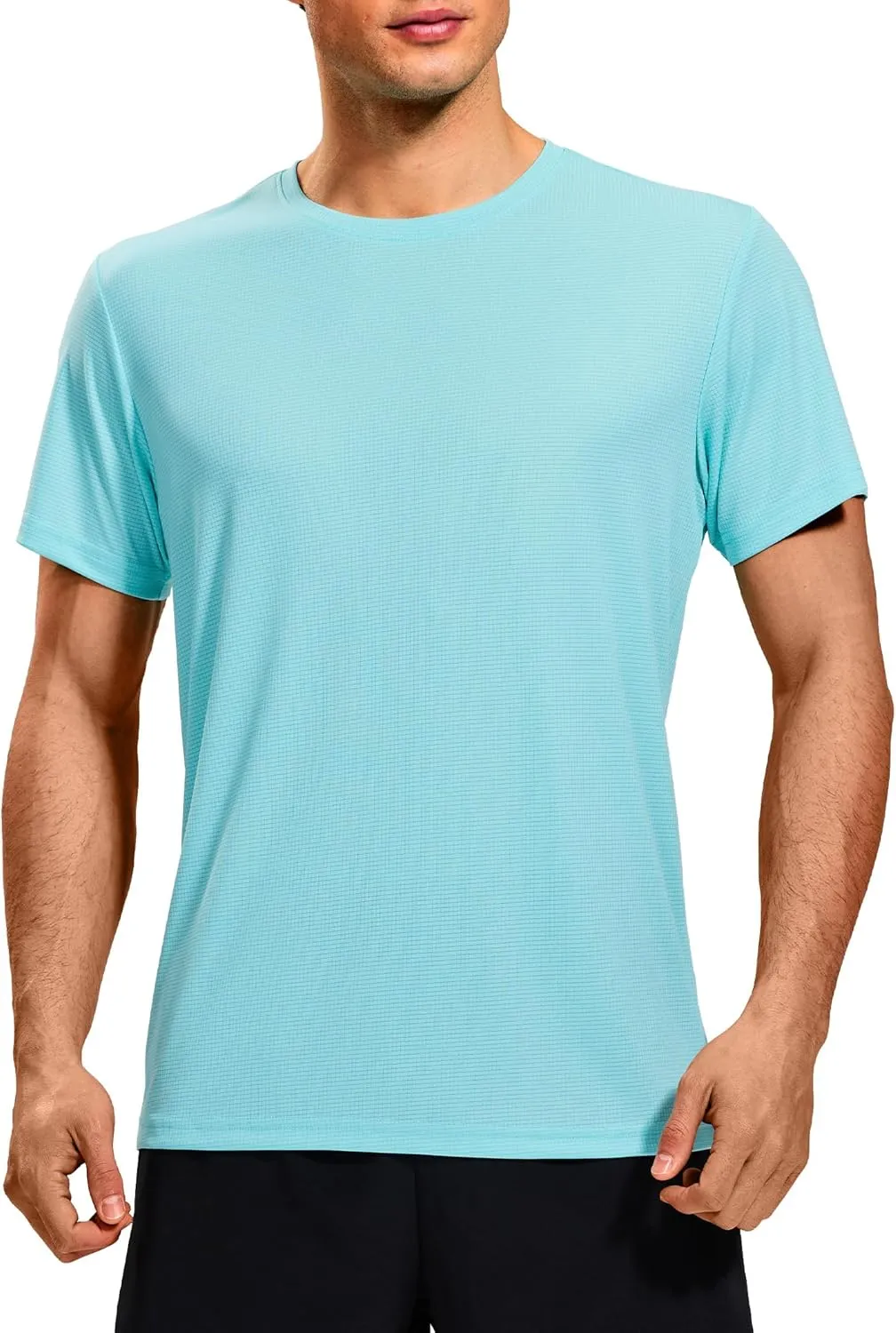 MIER Mens Dry Fit Workout T-Shirts Athletic Running Tshirt Short Sleeve Lightweight Airy Gym Sport Tee Shirt, Crew Neck