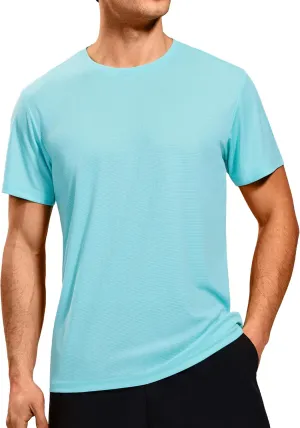 MIER Mens Dry Fit Workout T-Shirts Athletic Running Tshirt Short Sleeve Lightweight Airy Gym Sport Tee Shirt, Crew Neck