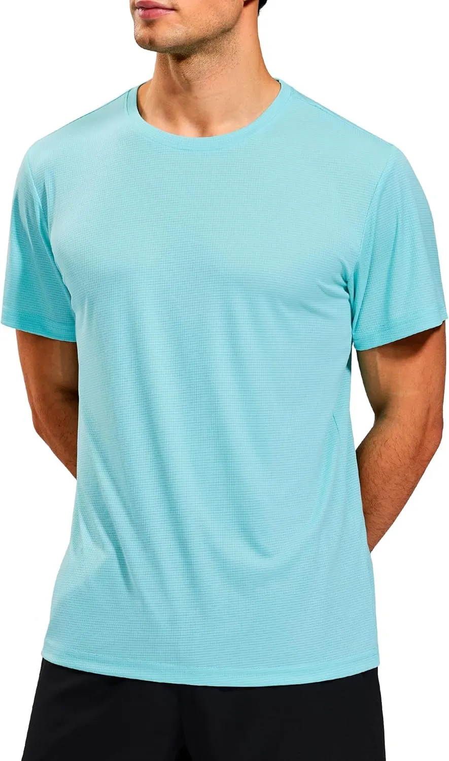 MIER Mens Dry Fit Workout T-Shirts Athletic Running Tshirt Short Sleeve Lightweight Airy Gym Sport Tee Shirt, Crew Neck