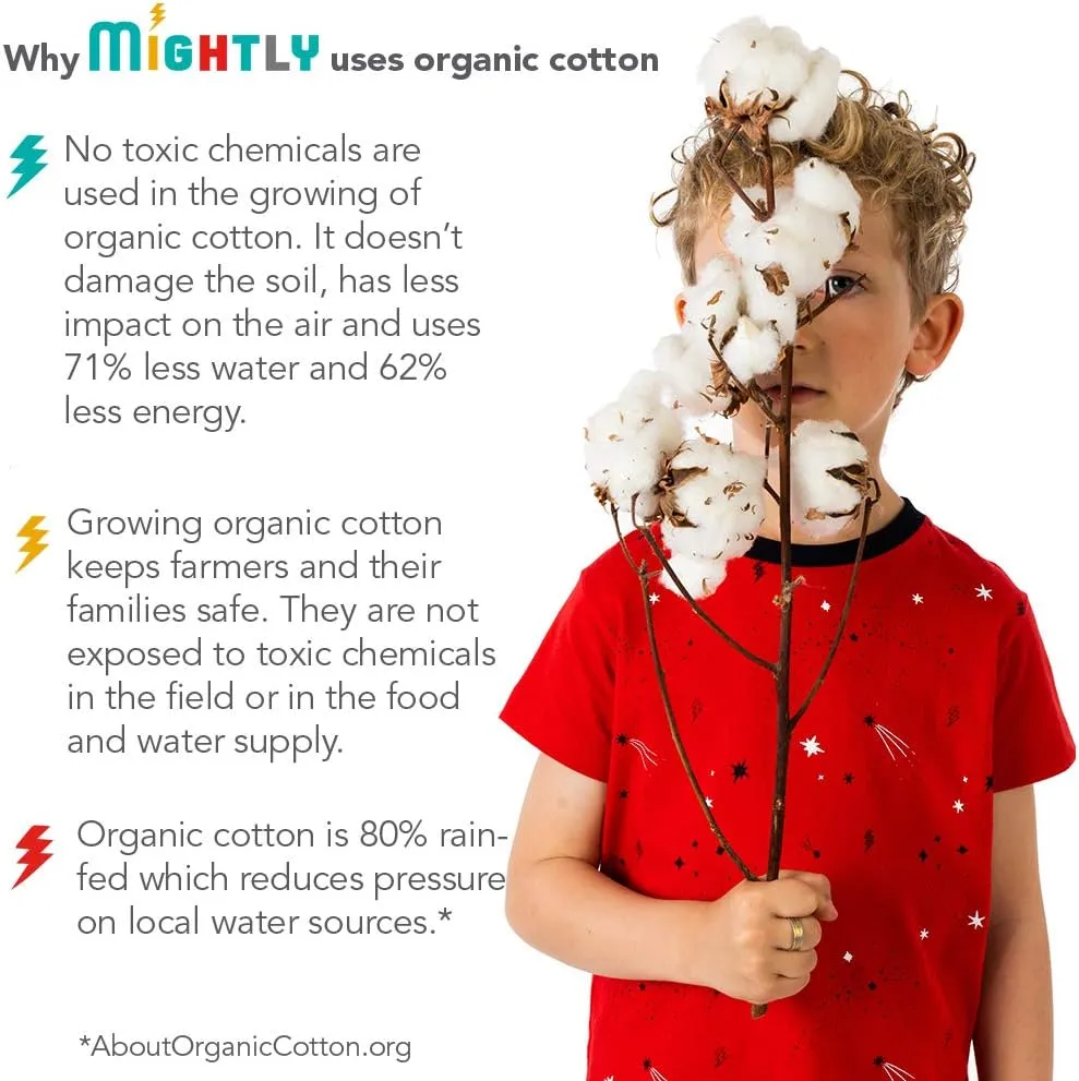 Mightly Boys & Girls' Long Sleeve Pocket Shirt | Organic Cotton, Colorful Casual Stylish Clothes, Soft & Fresh Crew Neck Tee