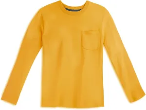 Mightly Boys & Girls' Long Sleeve Pocket Shirt | Organic Cotton, Colorful Casual Stylish Clothes, Soft & Fresh Crew Neck Tee