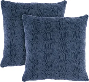 Mina Victory Lifestyle Throw Pillow, 18" x 18" Set of 2, Navy