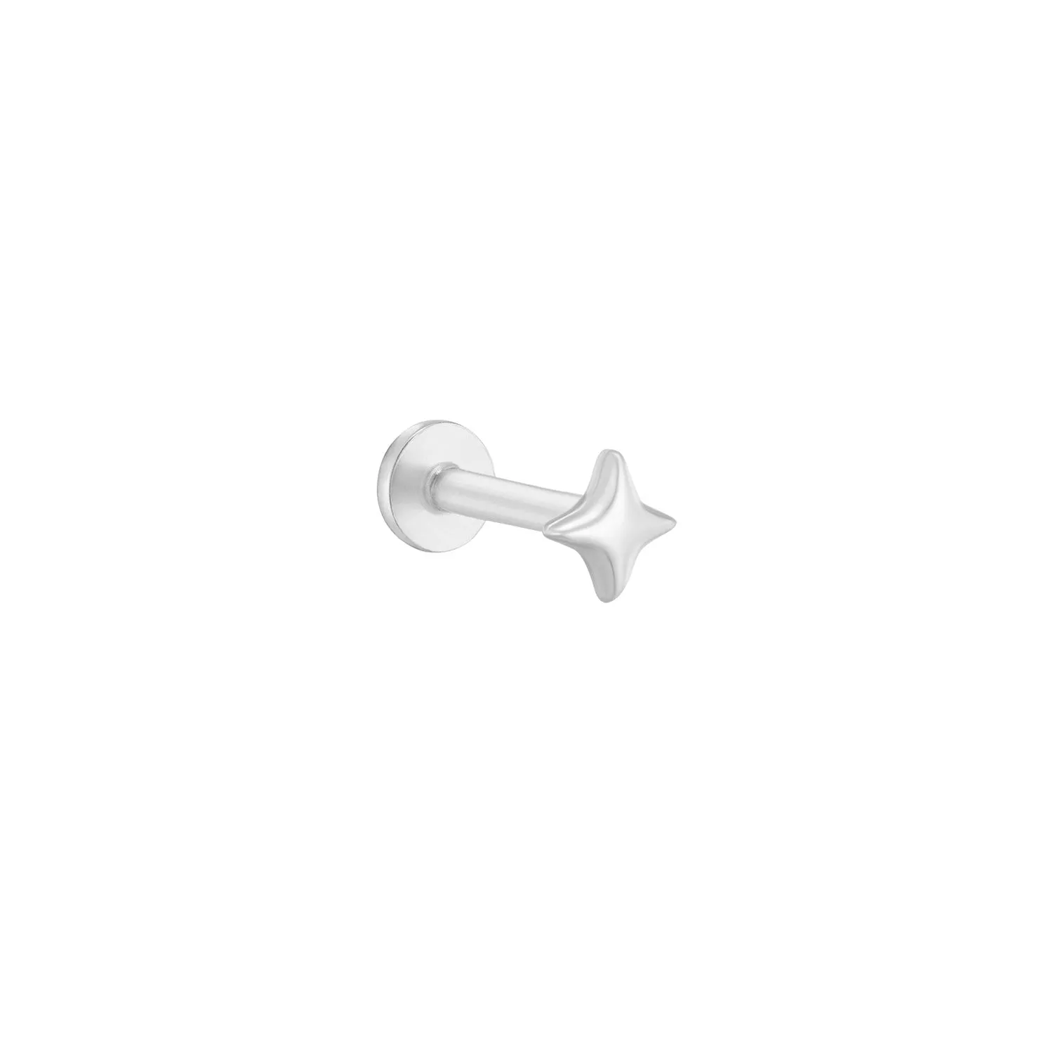 Mini Sparkle Star Stud Flat-Back Earring- 14K Gold