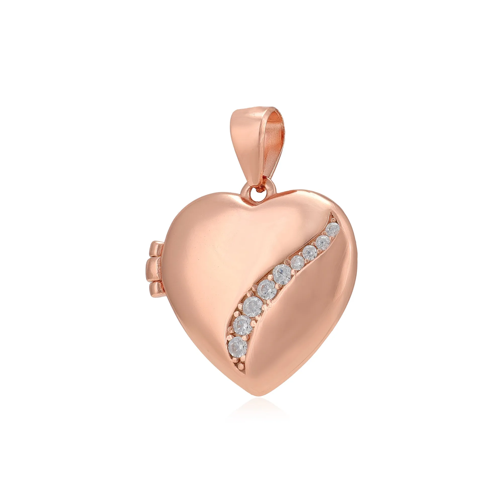 Minimal Glow Rose Gold Plated Heart Pendants