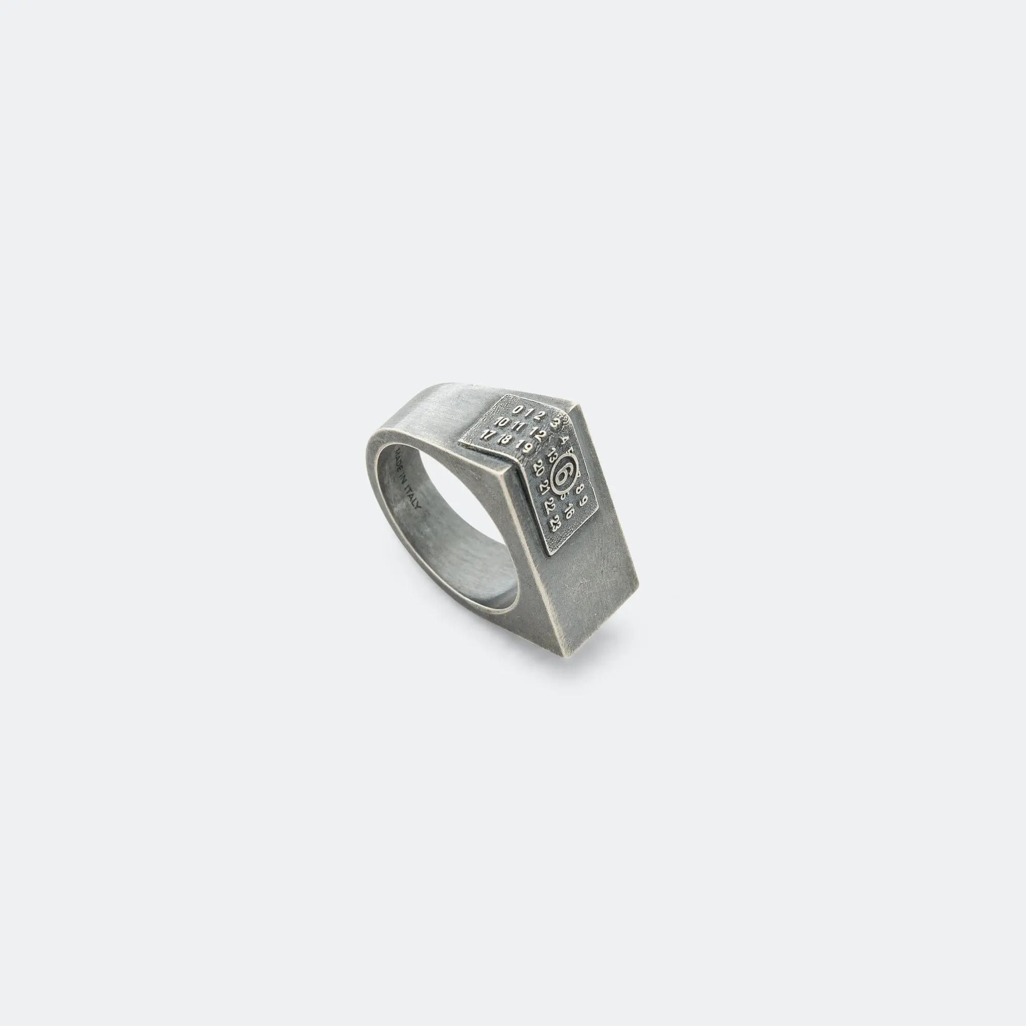 Minimal Logo 4mm Flat Ring - Silver Toned Brass