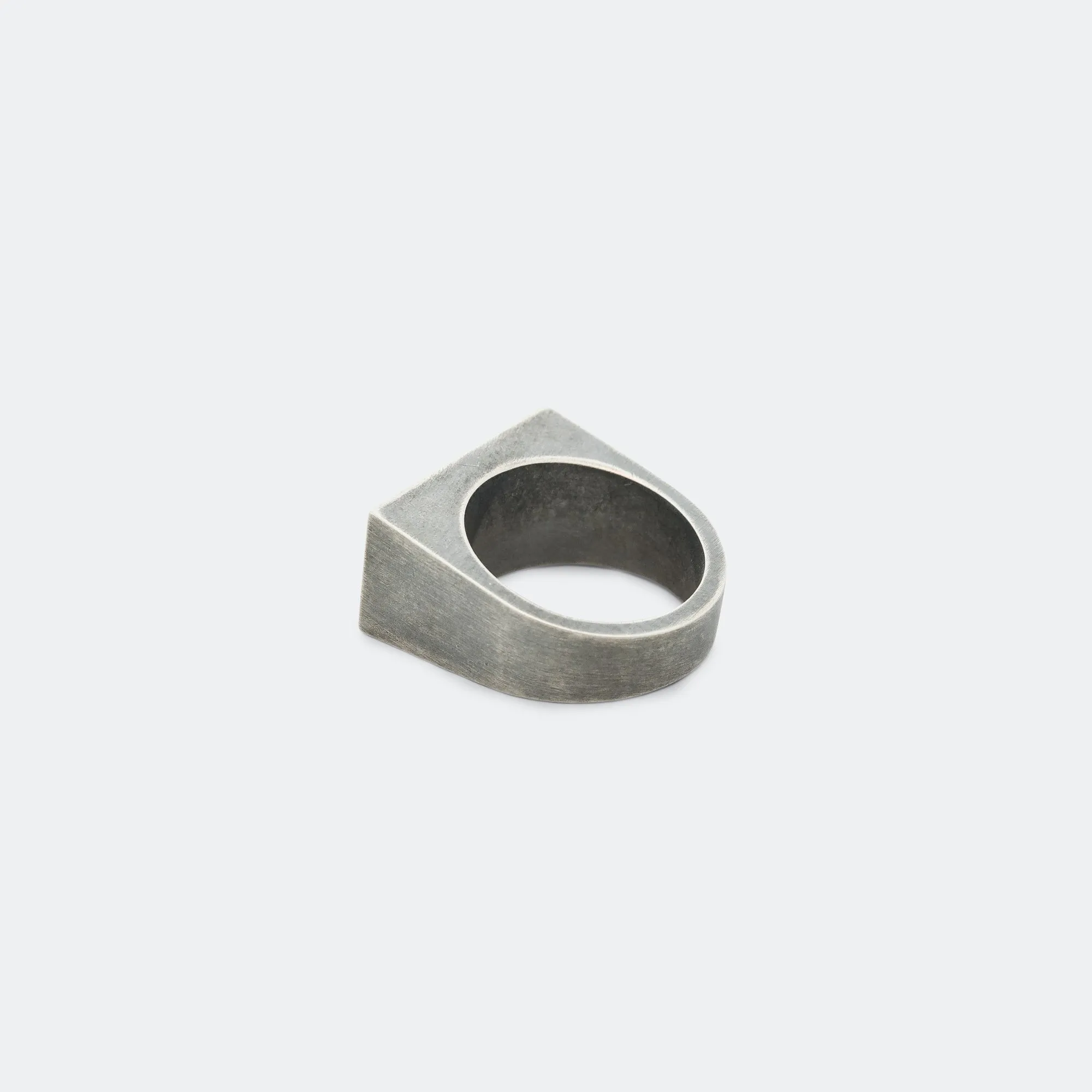 Minimal Logo 4mm Flat Ring - Silver Toned Brass