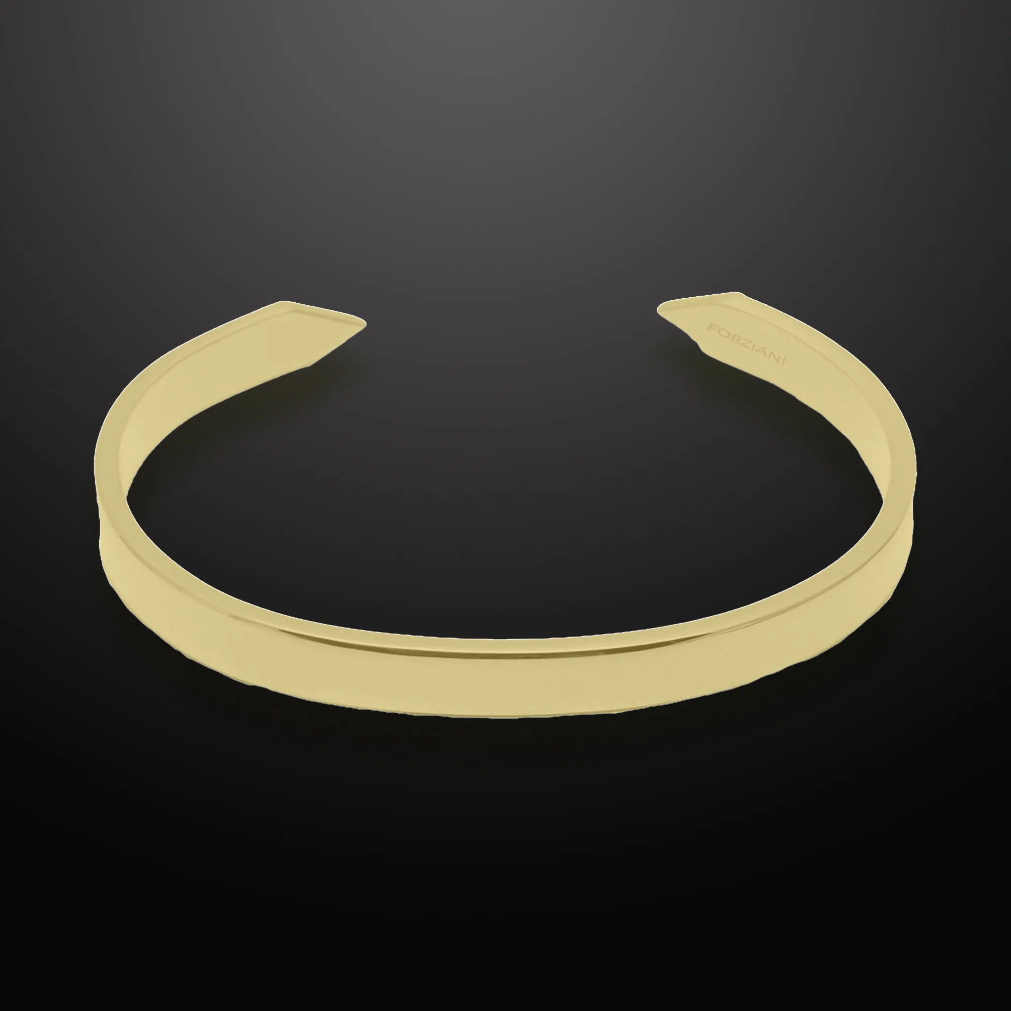 Minimal Men's Flat Cuff Bracelet Gold