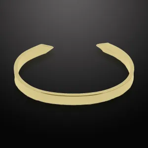 Minimal Men's Flat Cuff Bracelet Gold