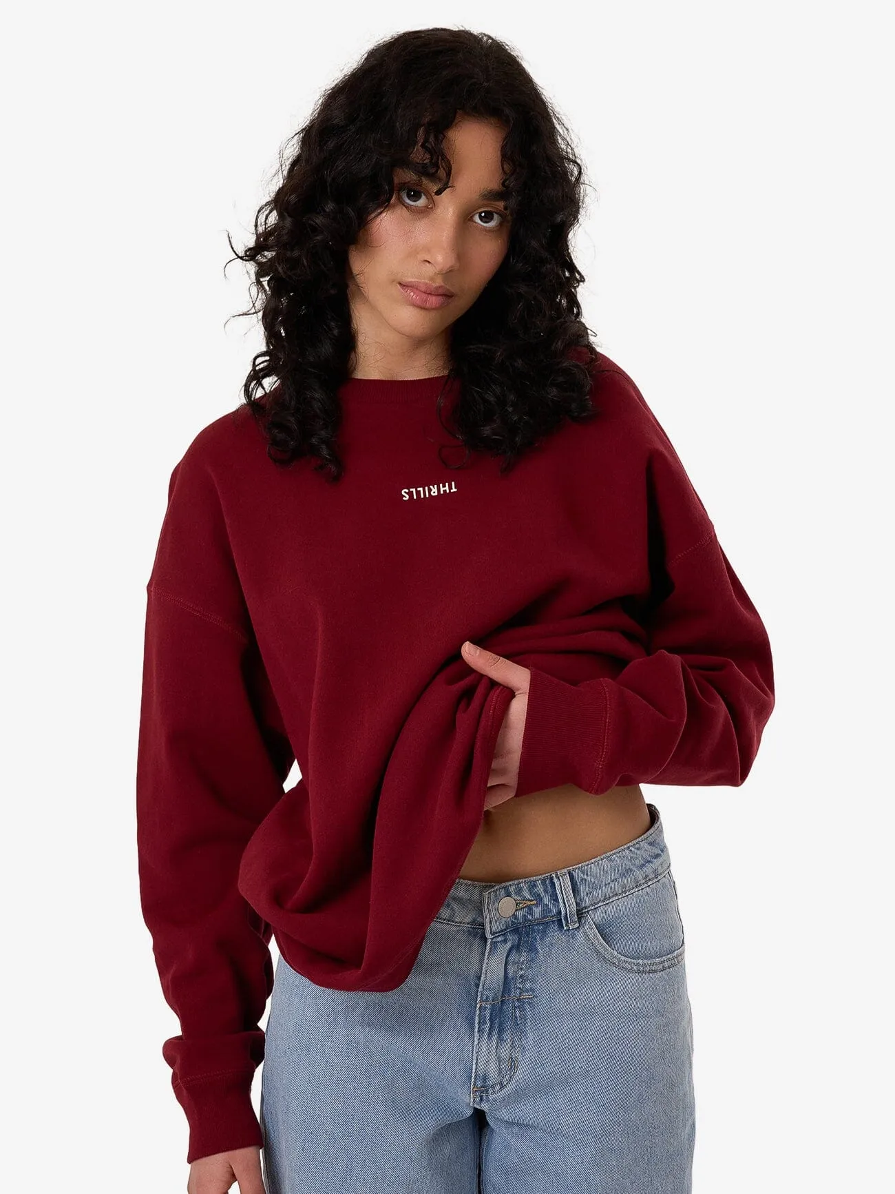 Minimal Thrills Slouch Crew - Cabernet