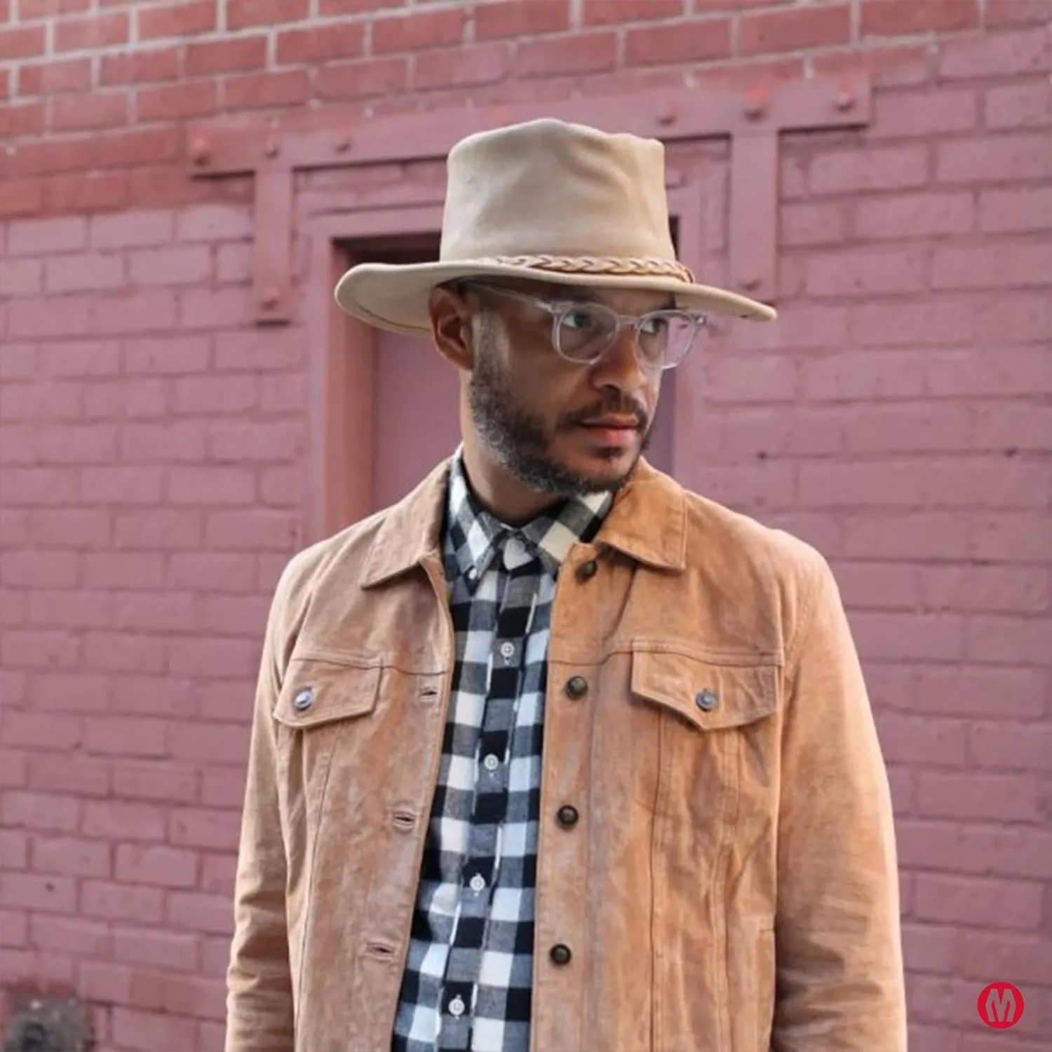 Minnetonka Outback Hat-Flat Brimmed Cowboy Hat for Men and Women Made with Distressed Leather, Hidden Steel Wire in Brim.