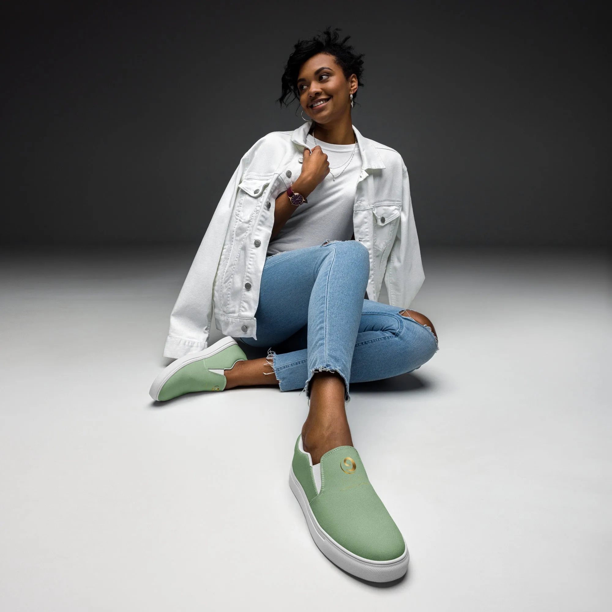 Mint Green Women’s Slip-on Canvas Shoes