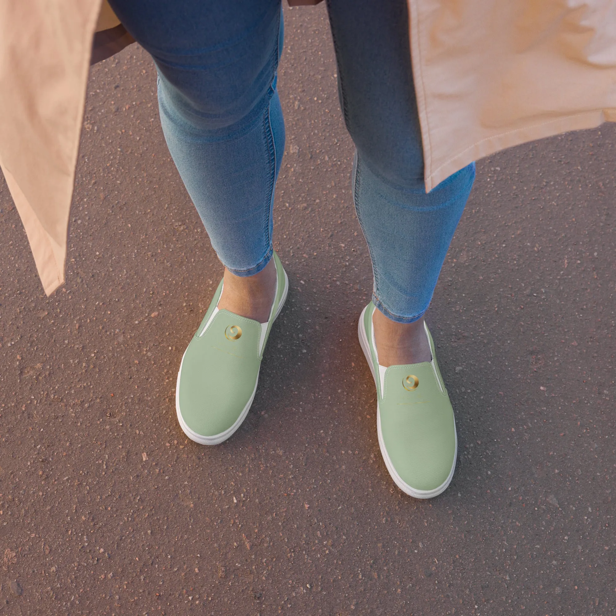 Mint Green Women’s Slip-on Canvas Shoes
