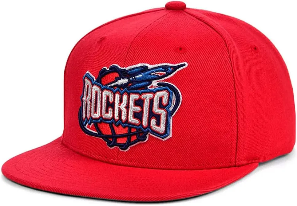 Mitchell & Ness Houston Rockets HWC Hardwood Classics Snapback Cap, Adjustable Hat Red