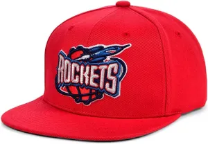 Mitchell & Ness Houston Rockets HWC Hardwood Classics Snapback Cap, Adjustable Hat Red
