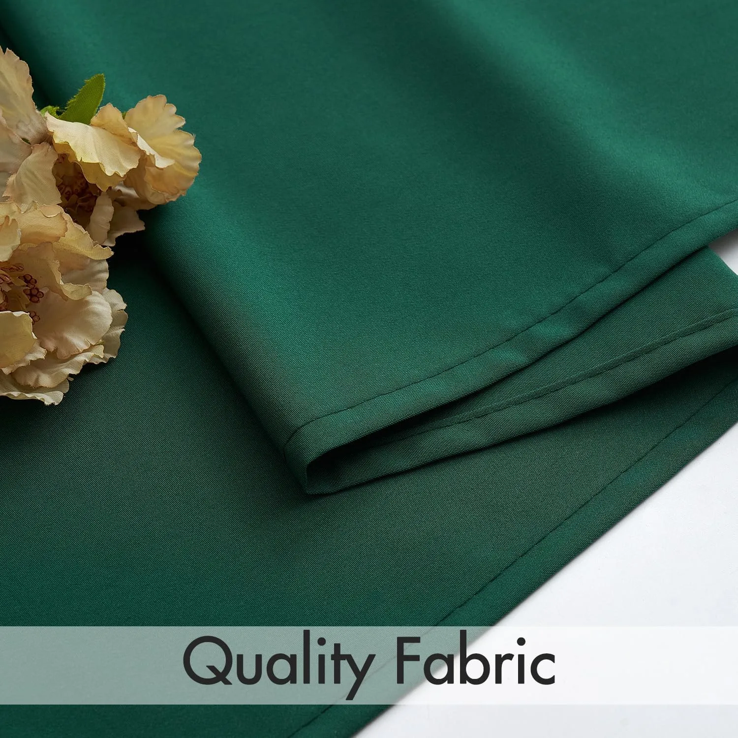 MIULEE Hunter Green Privacy Sheer Curtains That Let Light in 84 Inches Long Non-See-Through Semi Sheer Curtain Light Filtering Window Curtains Christmas Drapes for Living Room Bedroom 2 Panels Set