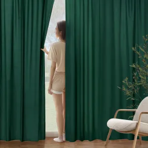 MIULEE Hunter Green Privacy Sheer Curtains That Let Light in 84 Inches Long Non-See-Through Semi Sheer Curtain Light Filtering Window Curtains Christmas Drapes for Living Room Bedroom 2 Panels Set