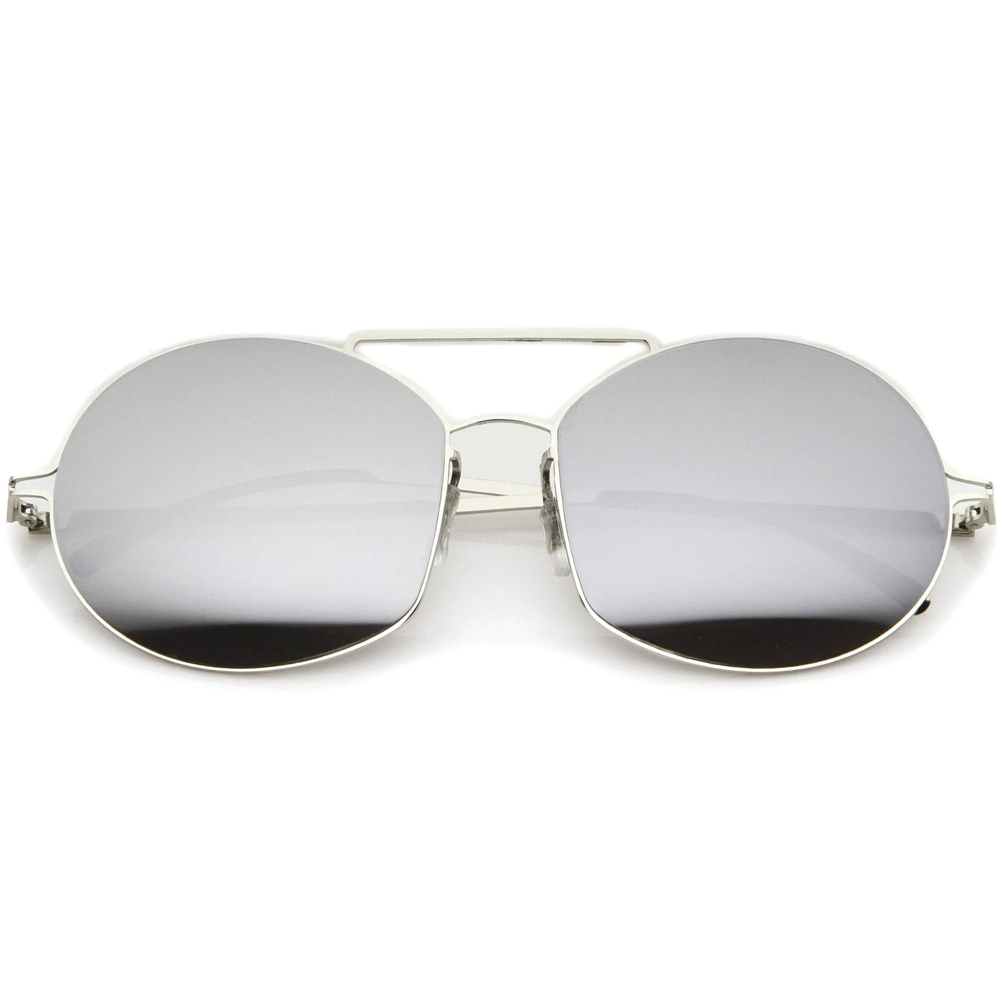 Modern Thin Metal Frame Mirrored Flat Lens Sunglasses A788
