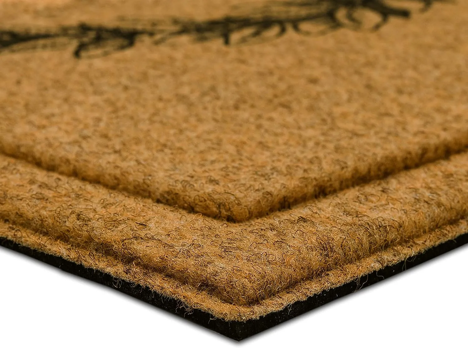 Mohawk Home Entryway Door Mat Laurel Monogram Letter D 2' x 3' Faux Coir Doormat All Weather Outdoor Non Slip Recycled Rubber