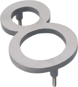 Montague Metal Products MHN-12-F-GY2-8 Solid Brushed Aluminum Modern Floating Address House Numbers, 12", Satin Nickel Powder Coated Gray Two-Tone