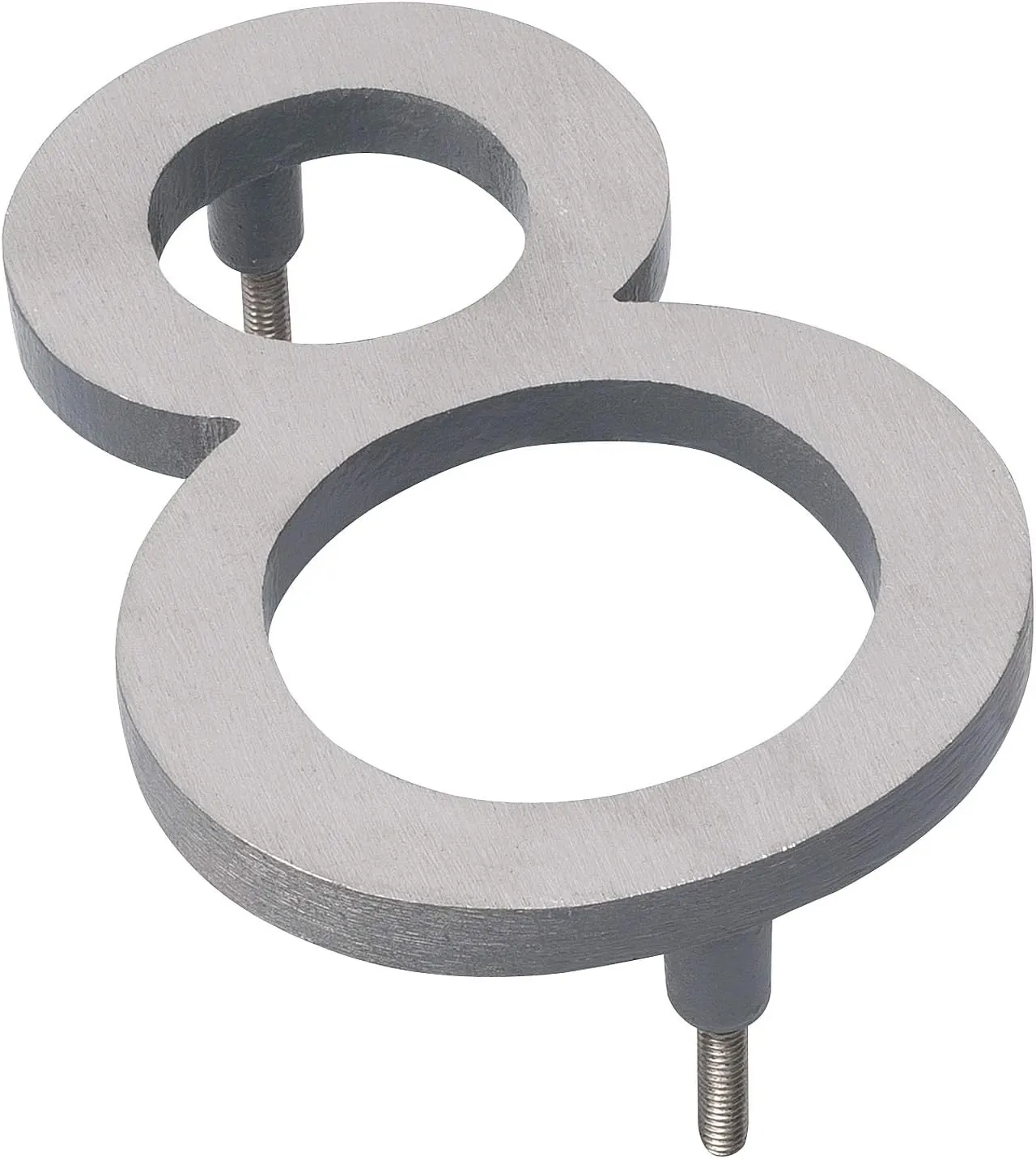 Montague Metal Products MHN-12-F-GY2-8 Solid Brushed Aluminum Modern Floating Address House Numbers, 12", Satin Nickel Powder Coated Gray Two-Tone