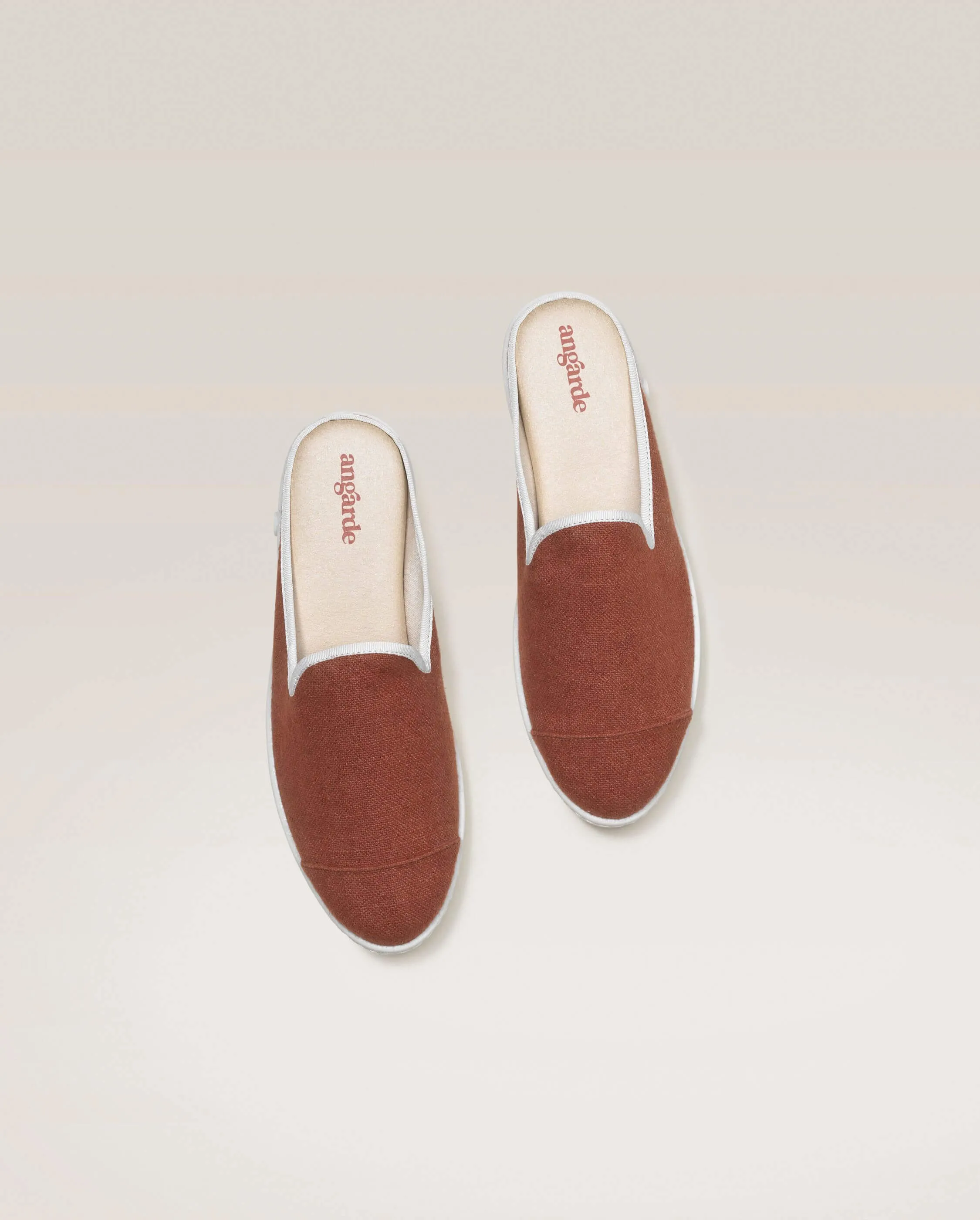 Mule homme lin, terracotta