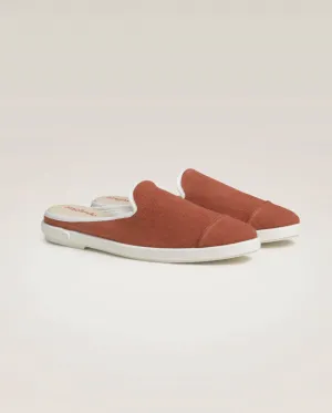 Mule homme lin, terracotta