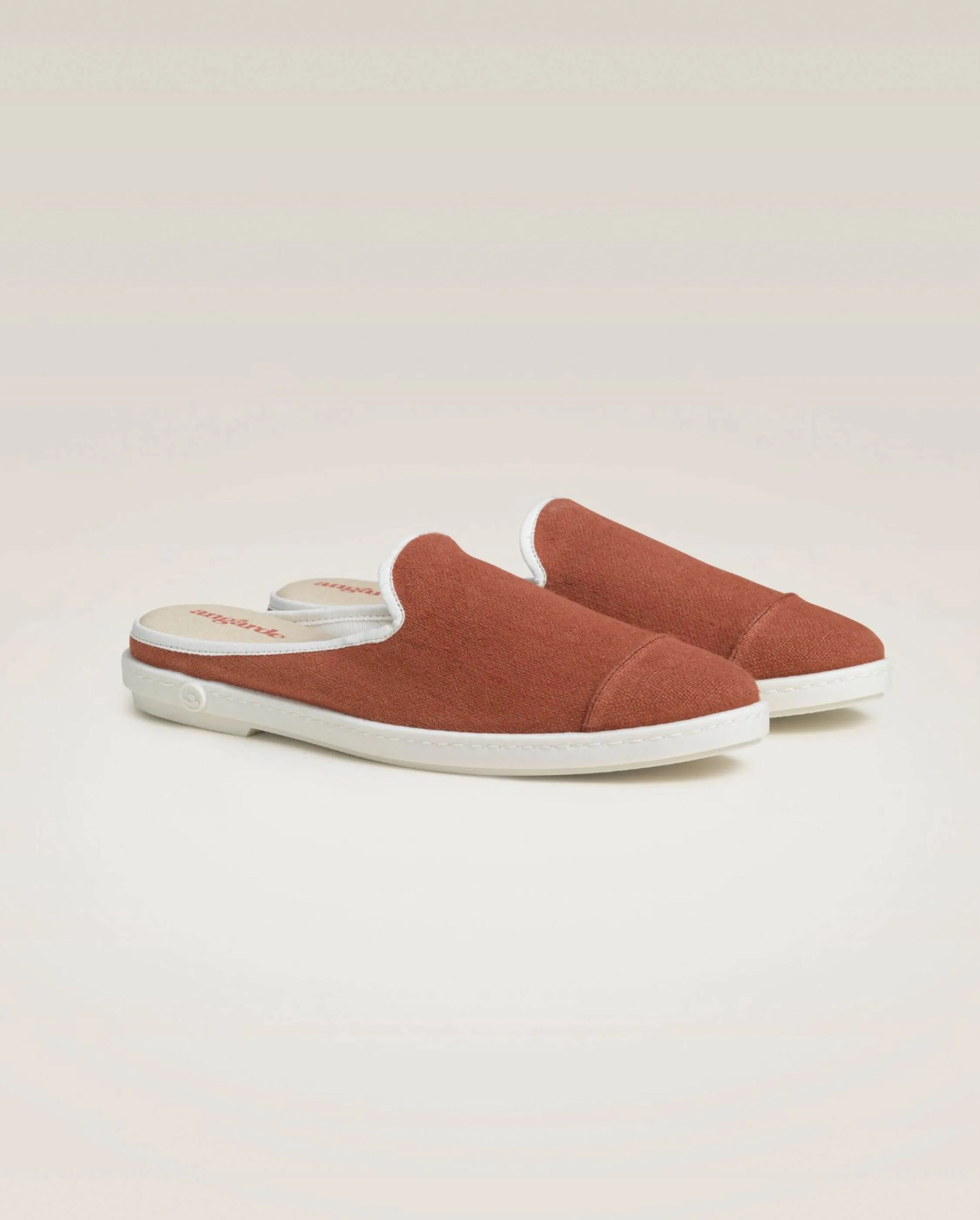 Mule homme lin, terracotta