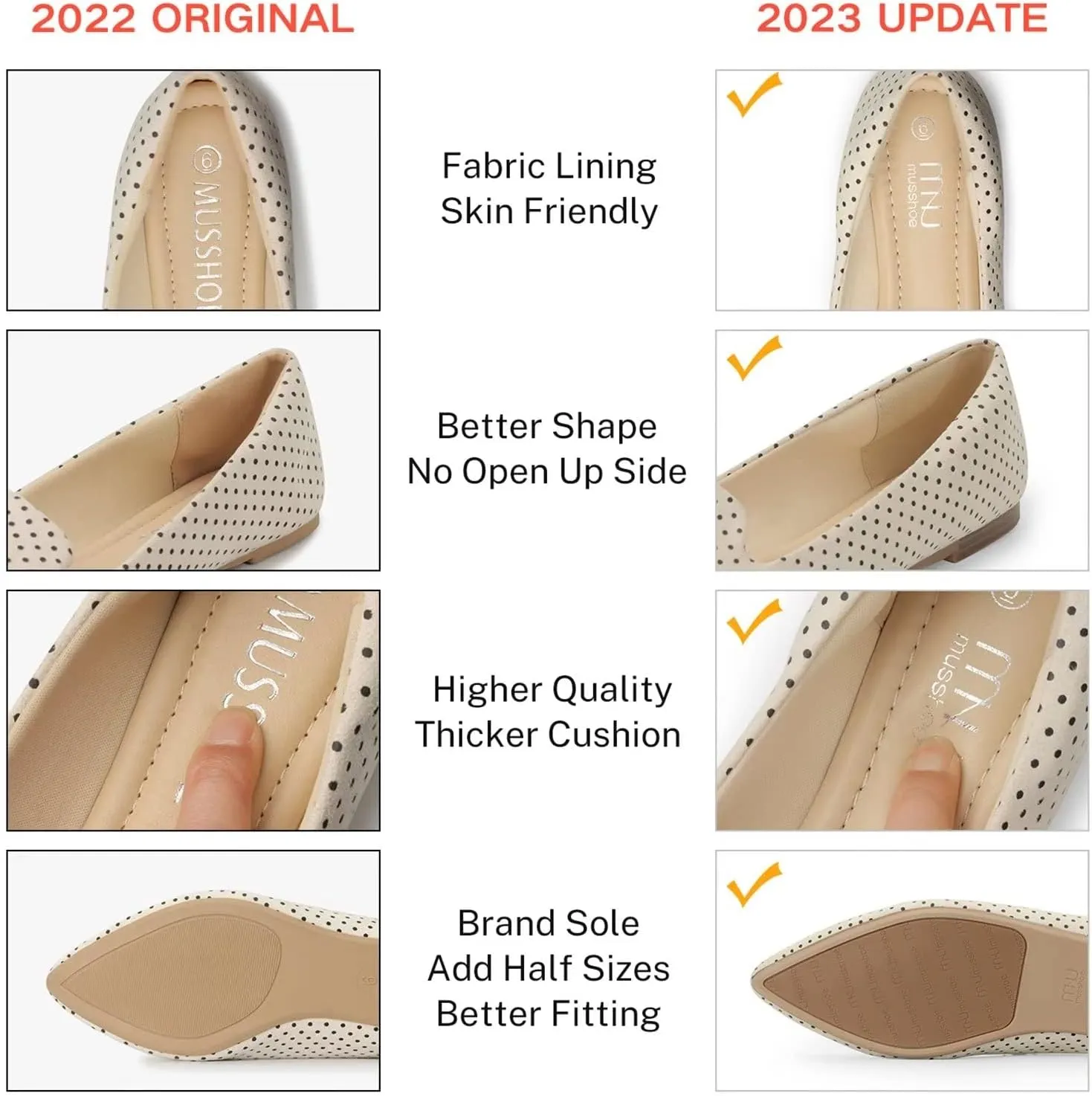 MUSSHOE Flat Shoes Women Comfortable Slip on Women's Flats