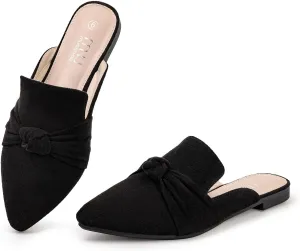 MUSSHOE Mules for Women Flats Comfortable Pointed Toe Slip on Women Mules Flats…