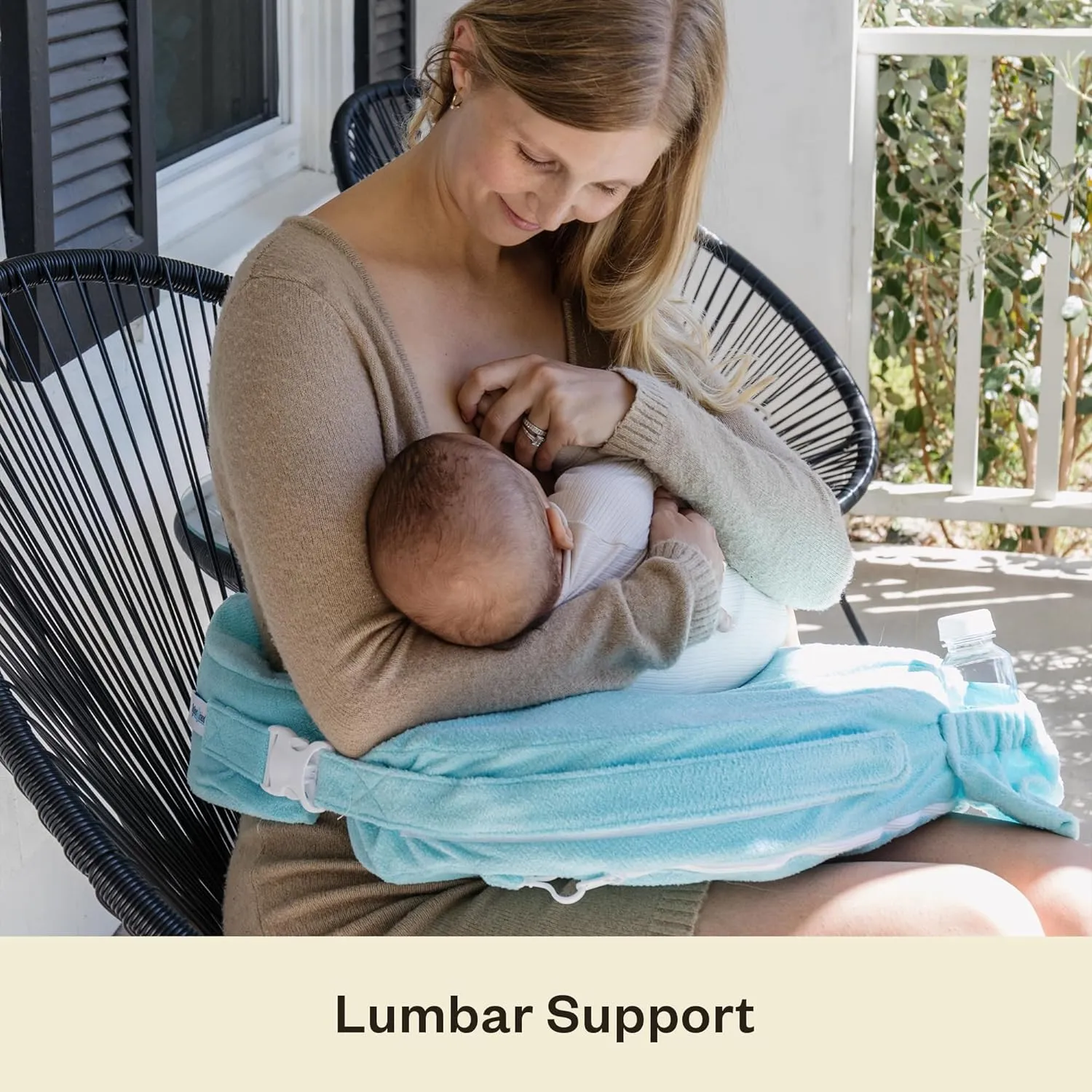 My Brest Friend Nursing Pillow - Deluxe - Enhanced Comfort w/ Slipcover - Ergonomic Breastfeeding Pillow For Ultimate Support For Mom & Baby - Adjustable Pillow W/ Handy Side Pocket, Aqua
