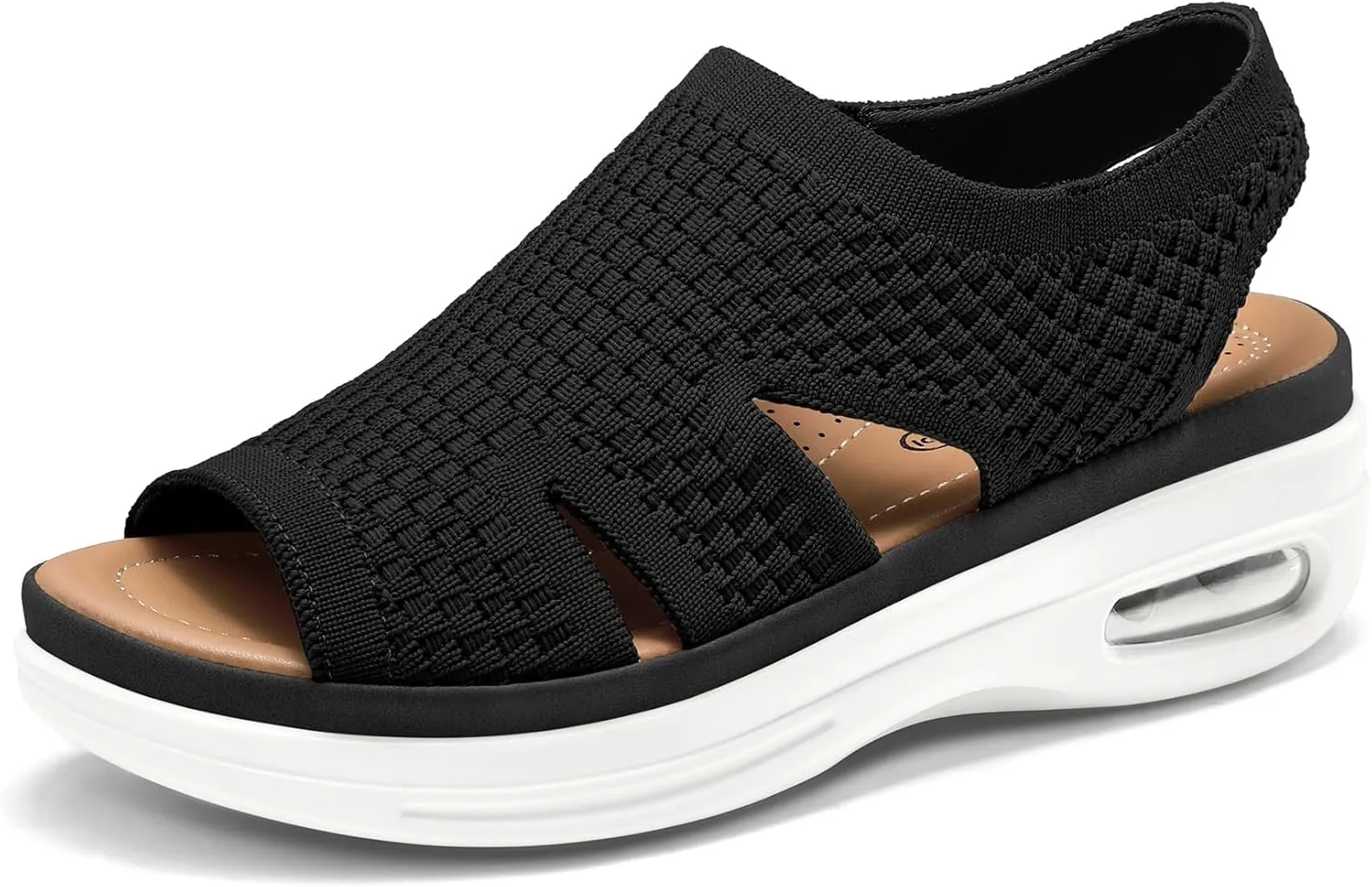 mysoft Womens Comfortable Walking Sandals Slip On Air Cushion Slingback Open Toe Platform Summer Shoes
