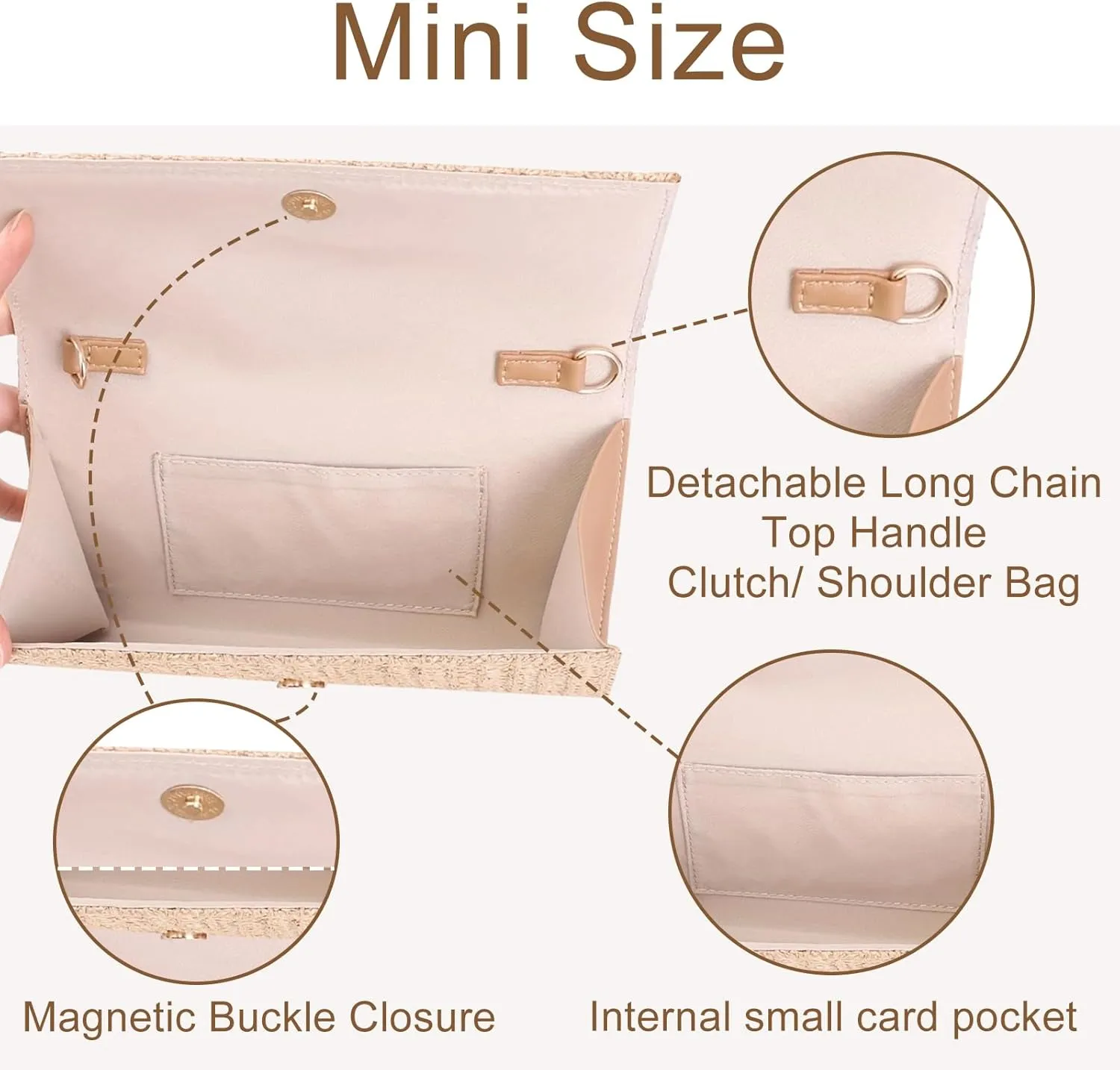 Natural Straw Flat Clutch Women 2025 Boho Purse Top Handle Crossbody Handbag Stylish Woven Envelope Wallet Evening