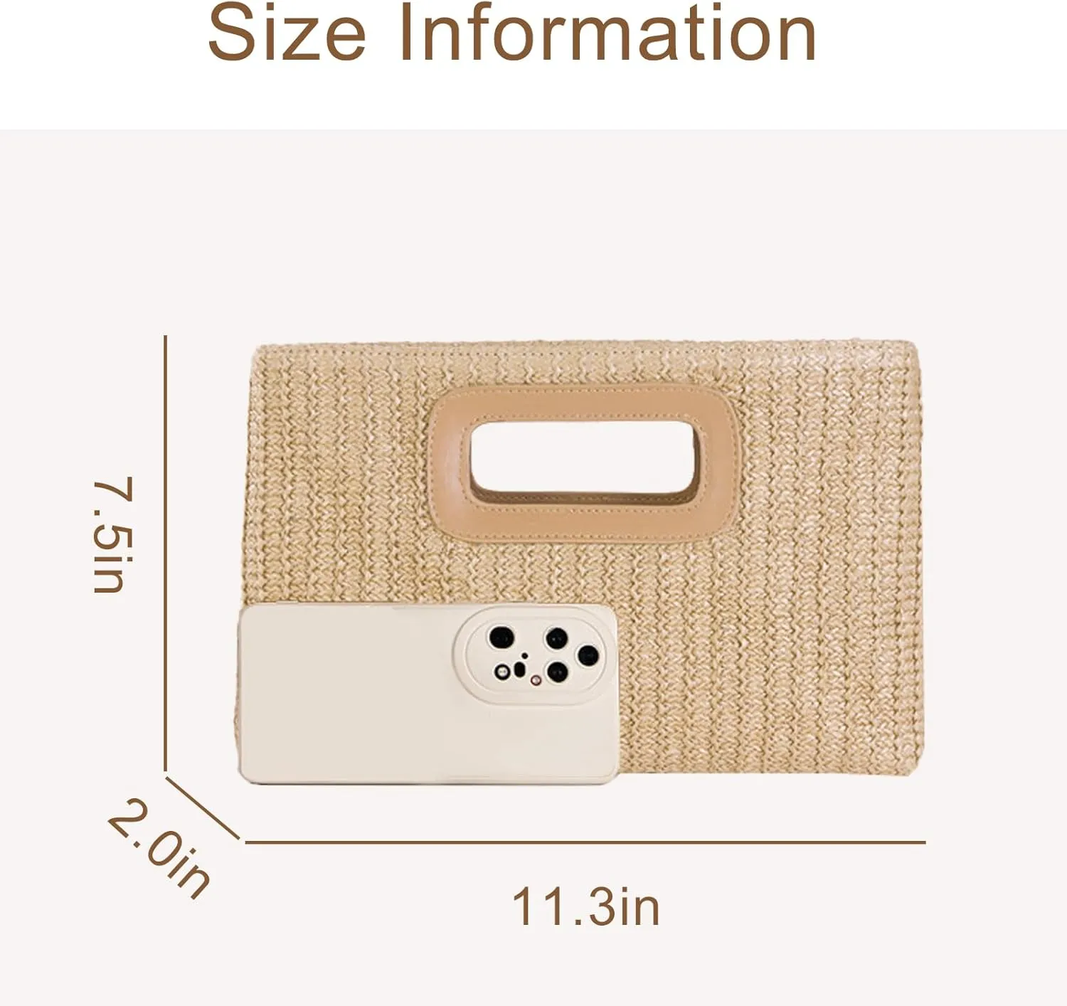 Natural Straw Flat Clutch Women 2025 Boho Purse Top Handle Crossbody Handbag Stylish Woven Envelope Wallet Evening